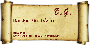 Bander Gellén névjegykártya